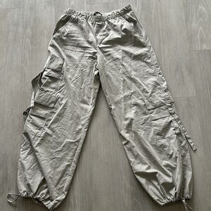 Grey - white Zara Parachute pants